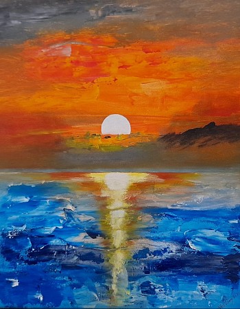 Zonsondergang painted by Irene van Uxem