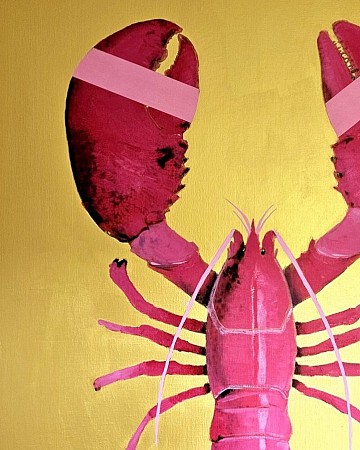 Pink Lobster painted by WVD ART