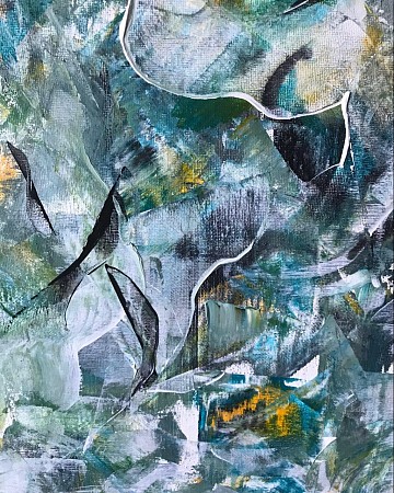 Blueflow-in the storm of the Ocean painted by Diney Berg